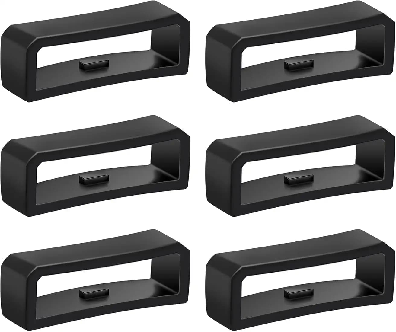 SAVITA 6pcs Watch Strap Holder Loop, Silicone Watch Band Keeper Retainer Fastener Ring Parts for Smart Watch Band Wristband Replacement
