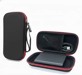 GadgetBite Universal EVA Power Bank Case Cover for 10000mAh 20000mAh & 30000mAh Power Banks Shockproof Protective Carry Case for PowerBank Compatible with Xiaomi Ambrane URBN Boat PowerBanks - Red