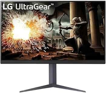 LG 32GS75Q 32 Inch QHD (2560x1440) IPS Ultragear Gaming Monitor, 180Hz, 1ms,99% sRGB, DisplayHDR 400, NVIDIA G-SYNC Compatible, AMD FreeSync, HDR10, Tilt/Height/Pivot Stand, HDMI, DisplayPort