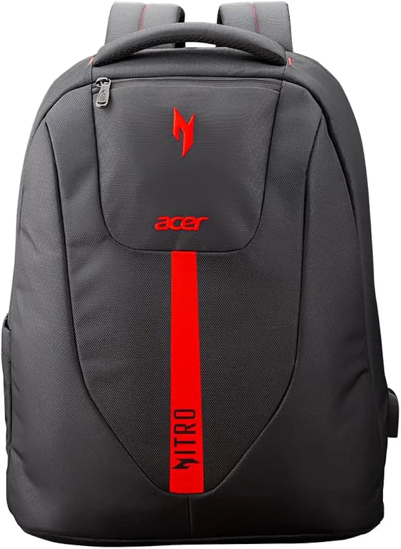 acer Nitro Airmesh Padded Backpack (Black and Red)
