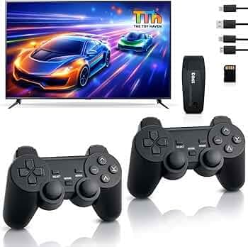 New 2026 Upgraded 4k TV Video Game Gaming System, Plug & Play Video TV Games HD with Wireless 2 Controllers for Men/Women/Girls/Boys/Adult/Kids (Black)