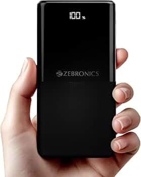ZEBRONICS 10000 mAh Power Bank | 22.5W Super Fast Charging | PD3.0 (PPS) | Dual Type-C & USB-A | LED Percentage Display | Sleek/Texured Body | for All Mobiles, Tablet, Earbuds, EnergiPod 10R1 (Black)