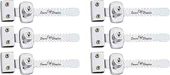 Smart Shophar Steel and Zinc Alloys Tarmenet Glass Lock 5 Inches Silver, Pack of 6 / Sliding Glass Door Lock/Furniture Lock/Display Cabinet Showcase Lock/with Two Keys