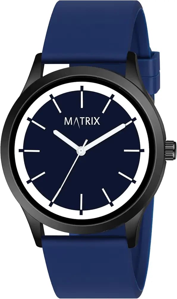 Matrix Minimalist Dual Colour Dial with Softest Silicone Strap Analog Wrist Watch for Men & Boys