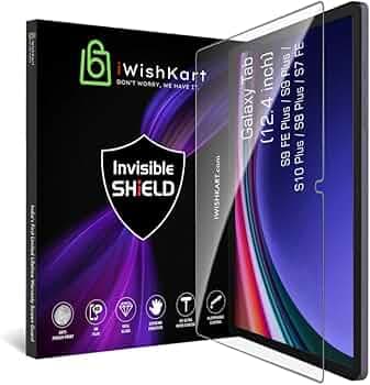 compatible with Samsung Galaxy Tab S9 FE Plus / S9Plus / S10Plus / S8Plus / S7 FE 12.4 Inch Tab Tempered Glass Screen Protector Guard with Easy Installation kit | S9FE+/S10+/S9+/S8+/S7+/S7FE Tablet