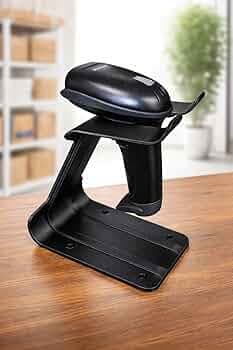 Universal Barcode Scanner Holder Stand | Desk & Counter Mount | Handheld Scanner Stand for Retail Store, Shopping Mall, POS Billing Counter (Black)