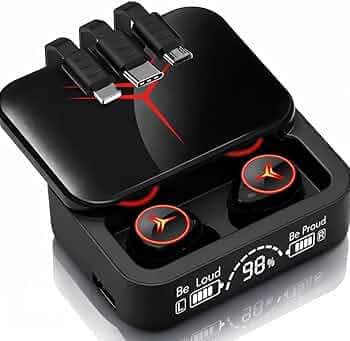 M88 Plus TWS True Wireless in Ear Earbuds with Digital Display & 60Hrs Playtime with Type-C Fast Charging, BT v5.3 with Instant Pair, Clear Calling ENC Mics, 45ms Low Latency Gaming Ear Buds.