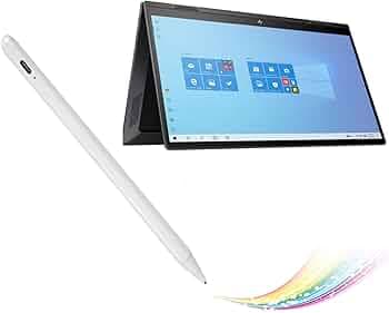 Stylus Pen For Hp Envy X360 Convertible 2-In-1 15.6" Pencil,Active Digital Pencil Compatible With Smartphone ,Good For Sketching And Note-Taking With Type-C Recharge,White