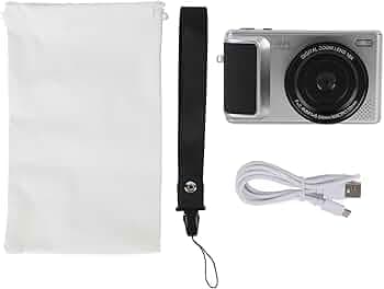 4K Digital Camera, 180 Degree Flip Screen 64MP Vlogging Camera, Auto Focus 16x Zoom Digital Mirrorless Camera for Selfie Photo Video (Sliver)