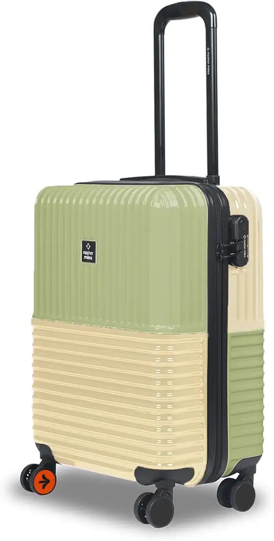 Nasher Miles Istanbul Hard-Sided ABS and PC Cabin Luggage 20 inch | 55cm | 8 Wheels Small Trolley Bag for Travel | Suitcase (Green Yellow)