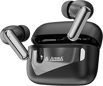AROMA TWS8 Harmony V5.4 True Wireless Earbuds – up to 60H Playtime | ENC | Fast Charging | Heavy Bass | Bluetooth | Chrome Black