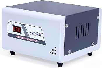 AXVOLT Grid 600 VA Computer Voltage Stabilizer With Three Output Socket And Digital Display And High Low Voltage Cutoff, Grey