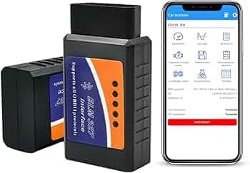 MODAXE Bluetooth OBD II ELM327 Scanner Code Reader V2.1 - Vehicle Diagnostic Tool for OBDII Protocols - Compatible with Android & iOS Devices - Smart Vehicle Health Monitor