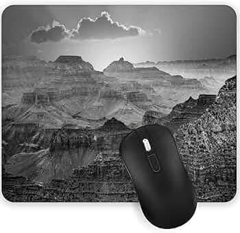 Gadgets WRAP Mouse Pad Mouse Mat with Anti-Slip Base with Spill-Resistant for Laptop, MacBook Pro, Gaming Computer - Grand Canyon Sunrise B&W View Photography