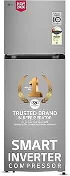LG 251 L, 1 Star, Frost-Free Smart Inverter Double Door Refrigerator with Smart Mode (GLT2516WWPZ, Shiny Steel, Multi Air Flow Cooling with Max Fresh Zone, 2026 Model)