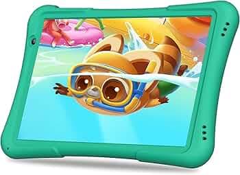 Android 14 Tablet 10 Inch Kids Parental Control Educational 10.1ft HD IPS Screen Dual Camera 6000mAh Battery Toddler Tablet with Silicone Case