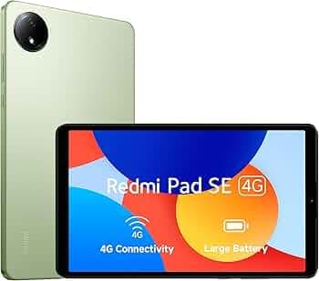 Redmi Pad SE 4G|WiFi Mediatek Helio G55|8.7-Inc Display|6650Mah Battery|90Hz Smooth Refresh Rate|4GB,128GB|1340 X 800 Display|1 Billion Colours|Dolby Atmos|Dual Speakers|Forest Green