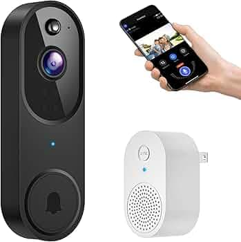 Luteti 1080P Video Doorbell Camera, Intelligent Human Detection, Cloud Storage, Includes Bell, Live View, 2-Way Audio, IR Night Vision, Wide Angle Lens, Off/Open Surveillance