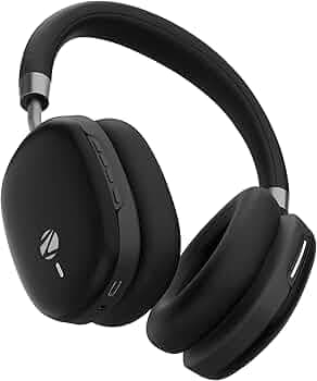 Zebronics Wireless Headphones, Hybrid ANC 48dB, Upto 100Hrs Playback, 40mm Drivers, Dual Mic ENC, BT v6.0, Gaming Mode, Dual Pairing, Touch Controls, App Support, AUX (Silencio 200T, Black)