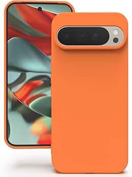 YATWIN Silicone Back Case for Google Pixel 9 Pro XL, Soft-Touch Phone Back Cover for Google Pixel 9 Pro XL - Orange