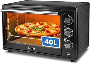 IBELL Electric Oven Toaster Grill 40L OTG with 1800 Watt, Convection & Motorized Rotisserie, Multiple heating options, 2 Year Warranty, EO40LGDLX (Black)