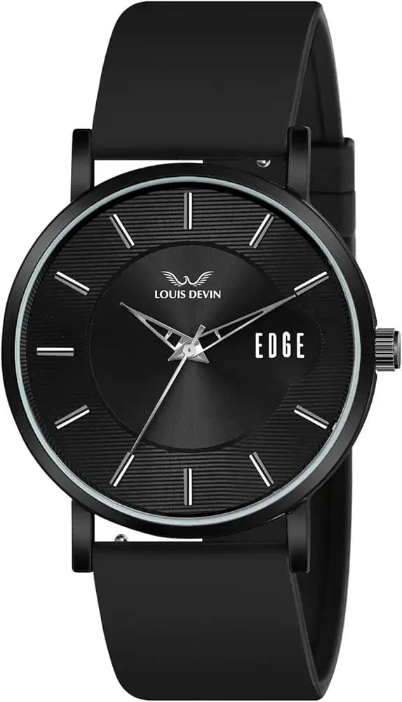 LOUIS DEVIN Silicone Strap Analog Wrist Watch for Men (Green/Brown/Blue/Black Dial) | LD-GR092-ST