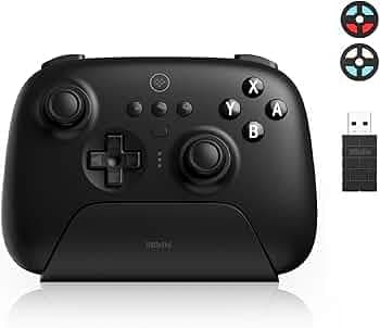8Bitdo Ultimate Bluetooth and Controller 2.4g with Charging Dock 22 Hours of Game, Wireless Switch Controller Gaming Controller USB Cable Gamepad for Switch and Windows (Black)