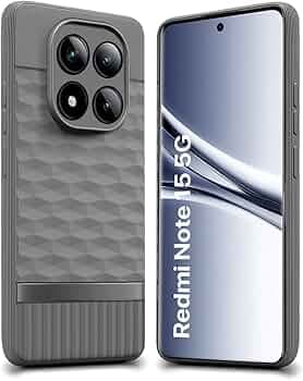 WOW IMAGINE Back Cover for Mi Redmi Note 15 5G 2025 | Poco M8 5G with Hexa Cube Design | Slim Soft Rubberised Case | Inner Velvet Fabric | Silicone Flexible Mobile Case | Camera Protection - Grey