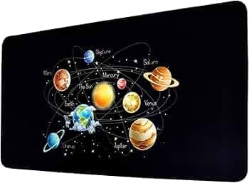 Seagull flight of fashion Large Extended Mouse Pad XXL with Non-Slip Rubber Base, Stitched Edge Mouse Mat for Laptop, Computer & Desk - 60 x 30 x 0.2 cm - Solar System