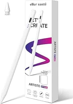 Eller Sante® iPad Pencil Pro 2 Generation Stylus iPencil Pen Alternative for iPad 10th Generation & All iPad 2018 & Later Palm Rejection, Power Display, Tilt Sensitivity with 2Yr Wrnty