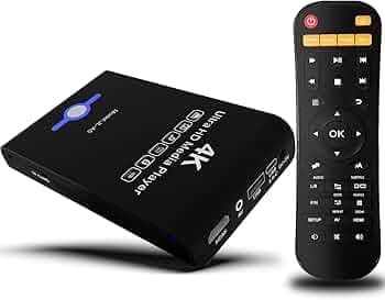 4K Ultra HD Media Player & HDD Enclosure 2-in-1 - Play H.265/HEVC H.264/AVC MP4 MKV Videos MP3 Music JPG Photos, 4K HDMI, Analog AV Etc,Supports 2"/2.5"/3" SATA HDDs with USB/SD Card Expansion