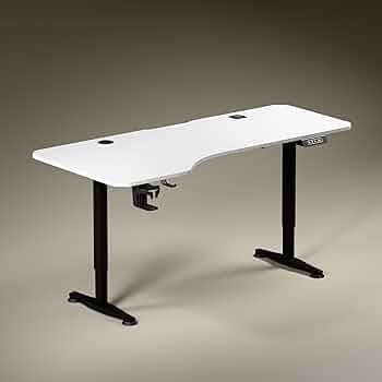 Green Soul Trigger 2.0 Height Adjustable Standing Desk|Ergonomic Design Table Top (5.3 Ft) Integrated Charging | Digital Display with Memory Preset | 3 Year Warranty | Black & White 1600 x 750 Top