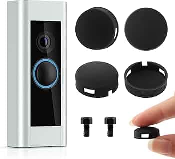 4 Pack Doorbell Button Replacement Premium Replacement Buttons Doorbell Pro Buttons Replacement Replacement Buttons for Video Doorbell Pro Repair Split Cracked Broken Button