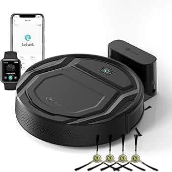 LEFANT M210P Robot Vacuums, 120mins Runtime, 6 Cleaning Modes, Self-Charging Robotic Vacuum, Ideal for Hard Floor(M210P Black), 2200 Pa
