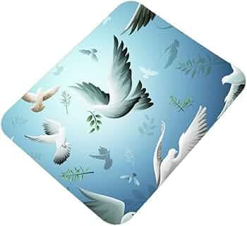 Pigeons Design Printed Rubber Base Mat Finish Mouse Pad for PC/Laptop - Multicolor
