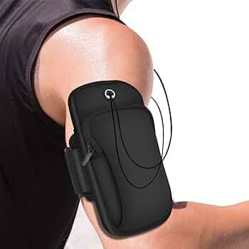 SEVAM Waterproof Sport Armband Unisex Running Jogging Gym Arm Band Case Waterproof Arm Band Phone Holder for Fitness Exercise with Adjustable Elastic Band (Black)