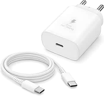 25W Charger for Samsung with Type C Cable | Super Fast Charging for Galaxy S26/S25 Ultra, S24 FE, A56/A36, M15/M17/M55 5G, F15/F55/Z Fold & S/A/M/F/Z Series - BIS Certified (Adapter with Cable, White)