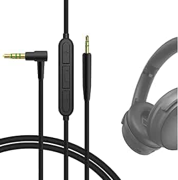 Bose QC25 Replacement Cable with Mic and Volume Control / Headphones Cord (Mic Only Compatible with PC