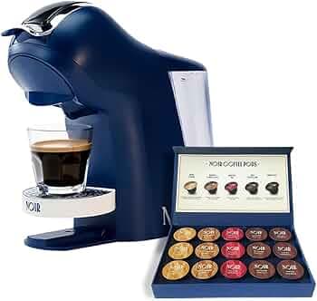 NOIR Azure Coffee & Tea Maker | 3 in 1 Machine for Home & Office | Portable & Compact Design with Touch Sensor | Compatible with Dolce Gusto Pods | With Gift Pack of 15 Flavored Pods
