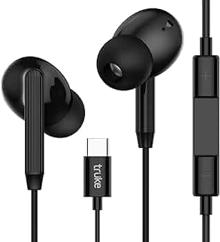 truke Bass 1 in-Ear Wired Earphones with Type-C Connector, 13mm Titanium Drivers, Deep High Bass, in-Line Music & Call Controls, Built-in Mic for Crystal Clear Calls, 1.2m Tangle-Free Cable (Black)