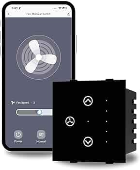 AZIOT SMART MODULAR 1 FAN REGULATOR PREMIUM TOUCH SWITCH - GLASS (Not Acrylic): Elevate Your Home with Effortless Control (Fits in Anchor Roma Classic and similar plates) Not for BLDC fans.