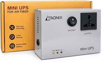 Mini UPS for Jio AirFibre, Airtel AirFiber Plus and WiFi Routers, 6x2000mAH Battery, Up to 4 Hours Backup | Replaceable Battery, Zero Lag Switching, 1 Year Warranty, Made in India (Cool Grey)