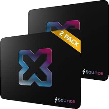 Sounce Ergonomic Mouse Pad, Non-Slip, Anti-Skid, Waterproof, Splash-Proof Precision Tracking, Durable, Suitable for Gaming, Computer, Laptop, Home & Office (9.8 X 8.2 Inch Black)(Pack of 2)