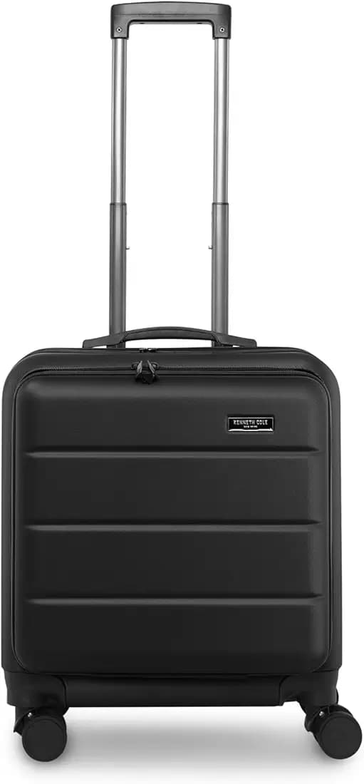 Kenneth Cole Unisex Lightweight Overnighter Trolley Suitcase Or Bag with 8 Wheels & Sturdy 3-Stop Telescopic Handle – Compact, Stylish, & The Ultimate Travel Companion | Black
