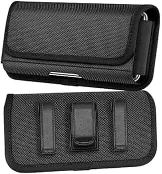 Phone Holster for Men – 6.8'' Nylon Belt Clip Pouch with Card Holder | Mobile Purse Holster Case for All Phones – Large Capacity, Durable & Lightweight (Black, XXL)