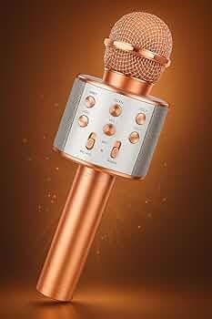 Kids Karaoke Microphone with Speaker | Wireless Bluetooth Mic for Singing | Rechargeable Kids Mic with Speaker 3–12 Years | Portable Karaoke Mic for Boys & Girls | Music Singing with LED Sound Effects