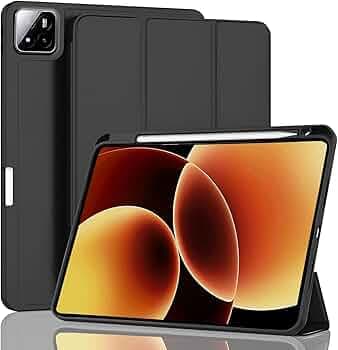 ProElite Cover for Xiaomi Mi Pad 8/8 Pro/Xiaomi Mi Pad 7/7 Pro 11.2 inch Cover, Soft Flexible Flip Case Cover with Pen Holder, Support Auto Sleep Wake, [Recoil Series] - Black