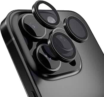 DailyObjects CERO Aluminium Camera Lens Protector for iphone 16 Pro Max|Tough HD Glass Protectors|Dust Proof|Water Resistant|Ultra Clear HD Image Quality|9H Hardness|3D ring|Shock Proof Alloy - Black