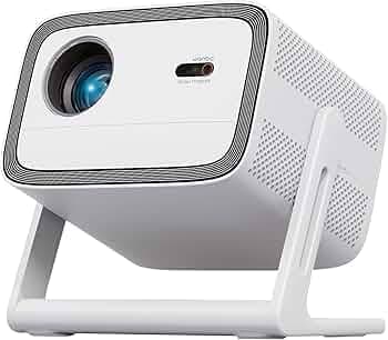 WANBO Vali 1, Native 1080P Fully Automatic, Smart Home Projector 4K Ultra HD, DRM L1, 900 ANSI | Voice Assistant | Chromecast | Android TV 11.0 | 12W Speaker | WiFi, BT | White