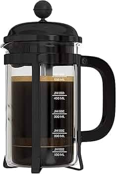 InstaCuppa French Press Coffee Maker with 4 Part Superior Filtration 350 ML with Neoprene Sleeve for Extra Protection, Black
